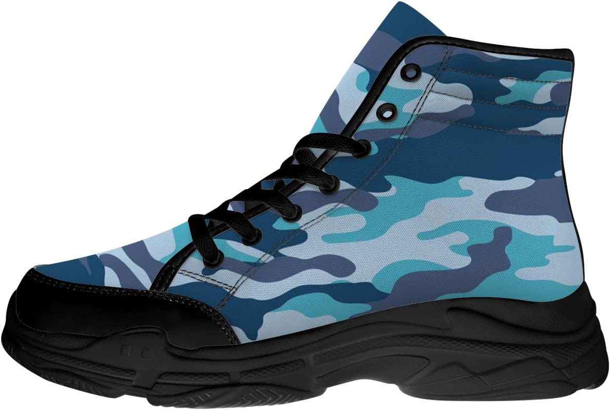 

Кроссовки Quorax Camouflage с высоким верхом для мужчин и женщин, на шнуровке, из ткани, подарок для него и для нее, черный