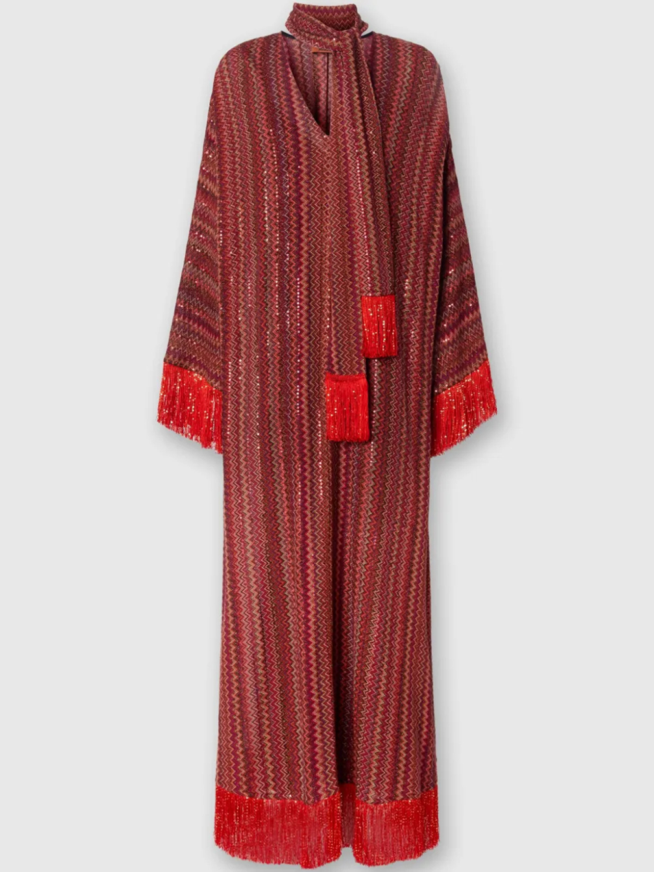 

Платье-кафтан Missoni с узором «зигзаг», красный