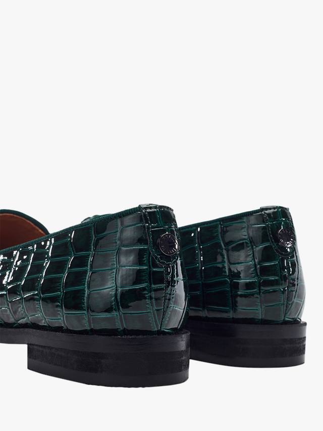 Fillipa Patent Mocc Croc Loafers с узлом и кисточкой Moda in Pelle, Green — фото 4