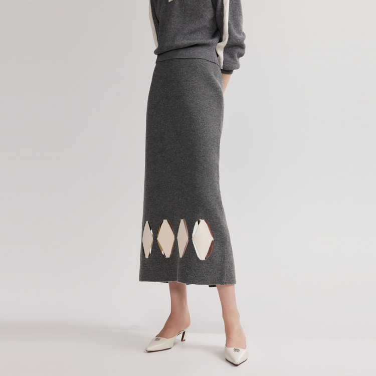 

ELLE Повседневная длинная юбка Women's Gray