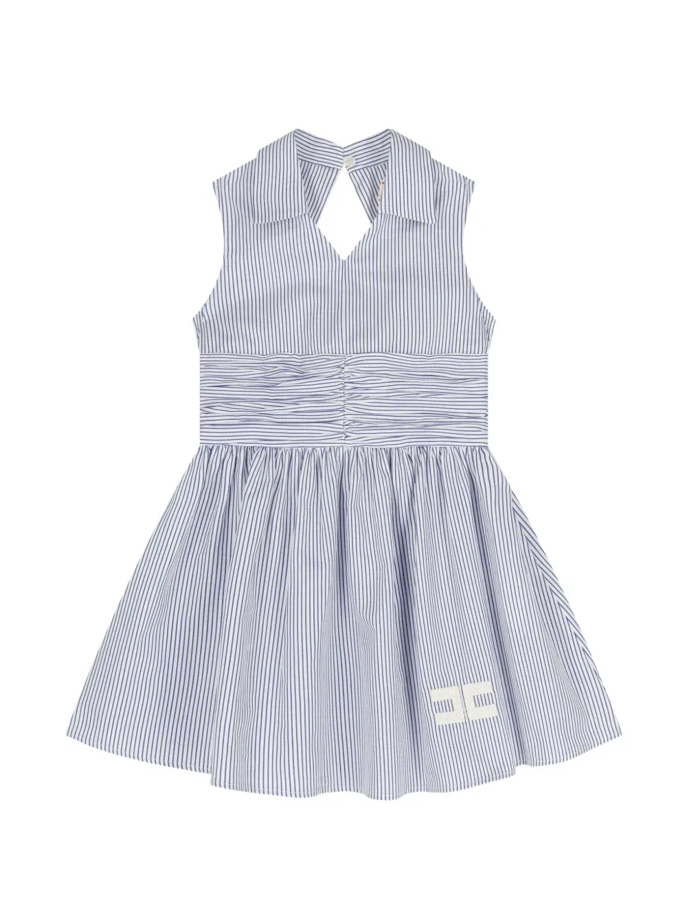 Платье в полоску с воротником Elisabetta Franchi Kids, синий