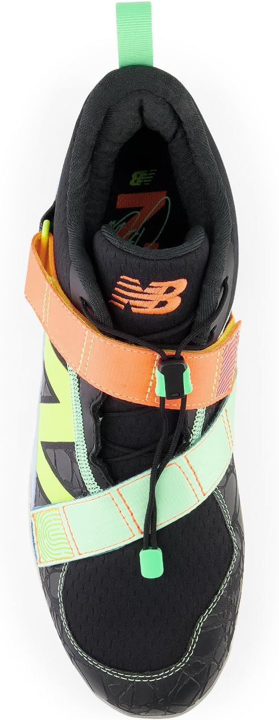 Кроссовки Unisex New Balance FuelCell Lindor v2 Comp Baseball Cleats, Black/Neon Dragonfly — фото 2