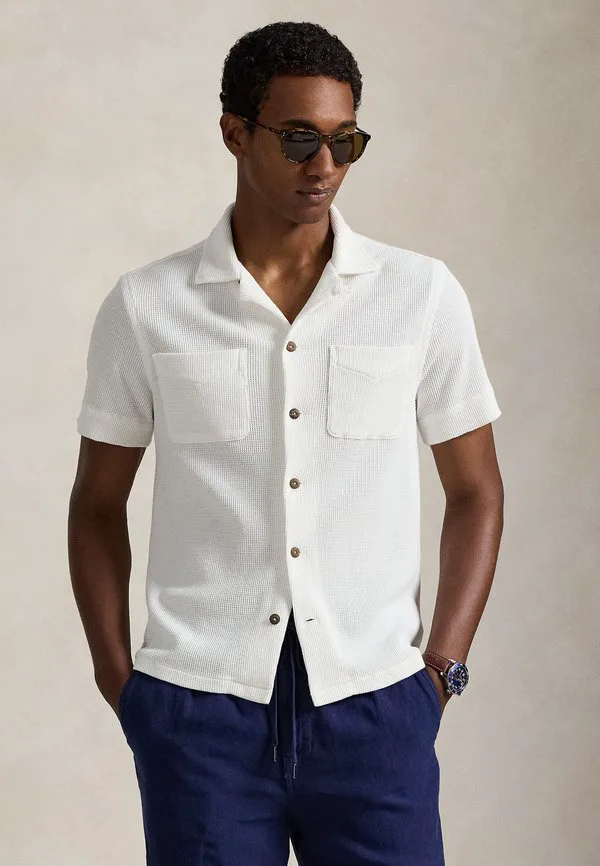 Рубашка из хлопка и льна с вафельной вязкой. Polo Ralph Lauren, Nevis