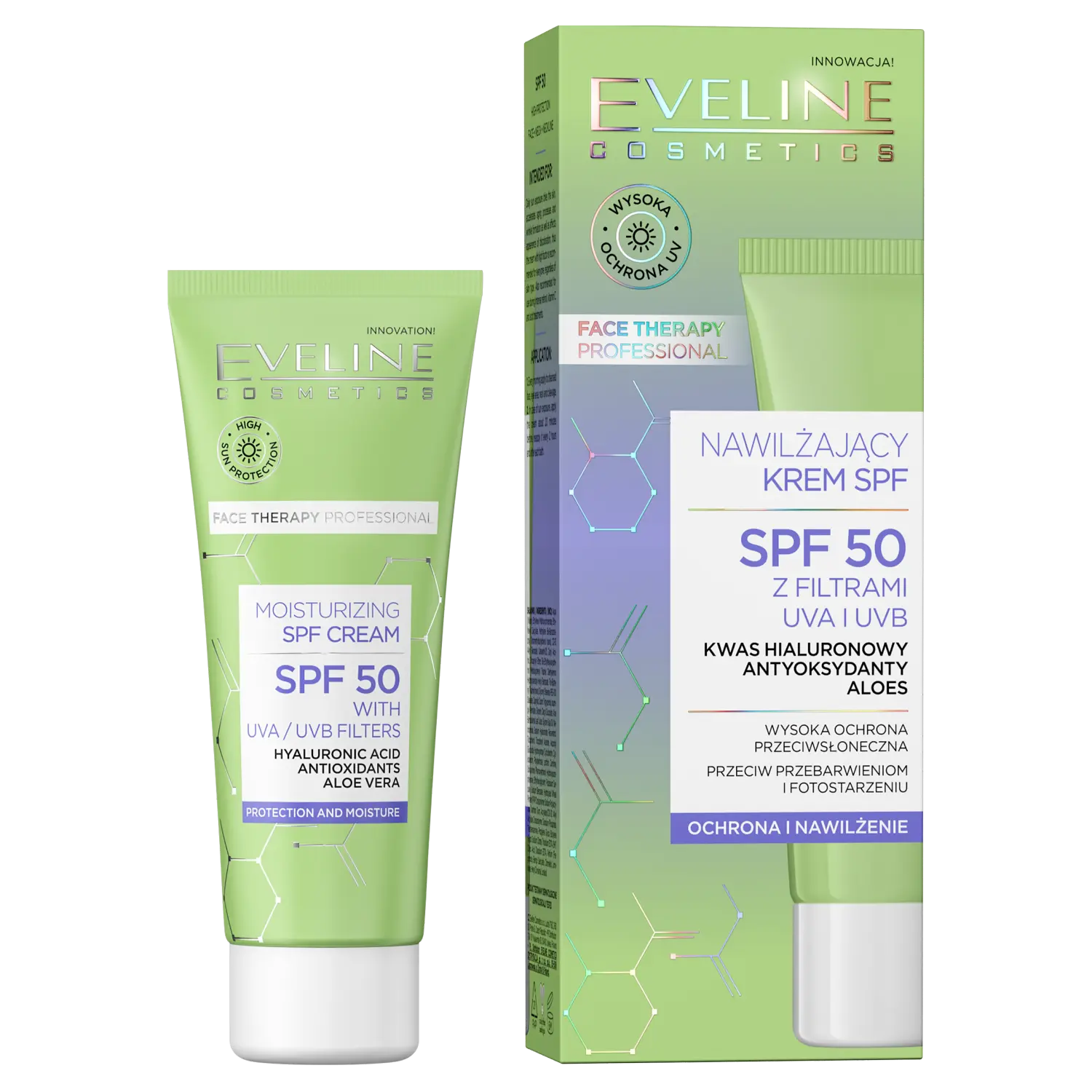 

Увлажняющий крем для лица с spf50 Eveline Cosmetics, 30 мл