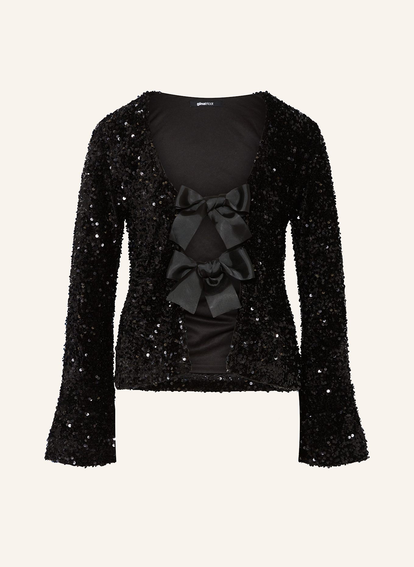 

Бархатный жакет с пайетками Gina Tricot, черный
