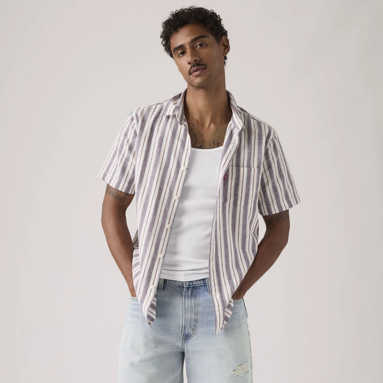 Классическая рубашка с коротким рукавом, одним карманом, стандартного кроя Levi's, Multi-Color