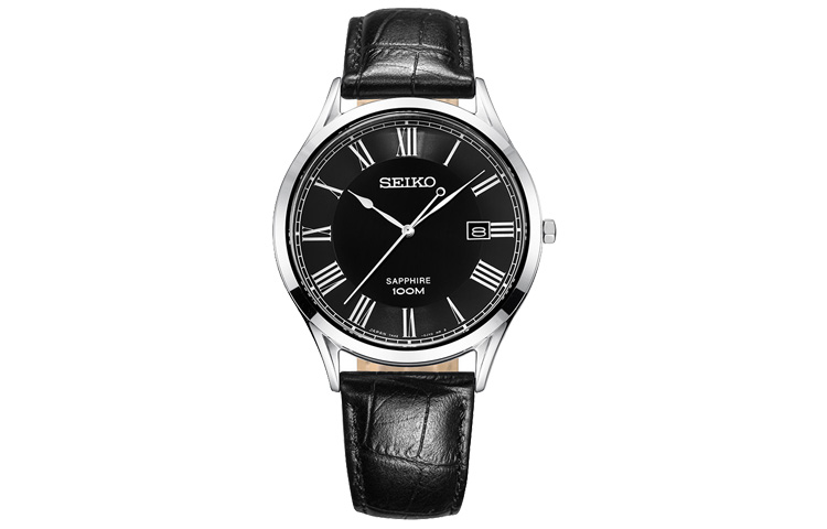 

SEIKO Часы Quartz Movement Leather Strap Watch Men's Watch Black Dial SGEG99J1, Black Dial