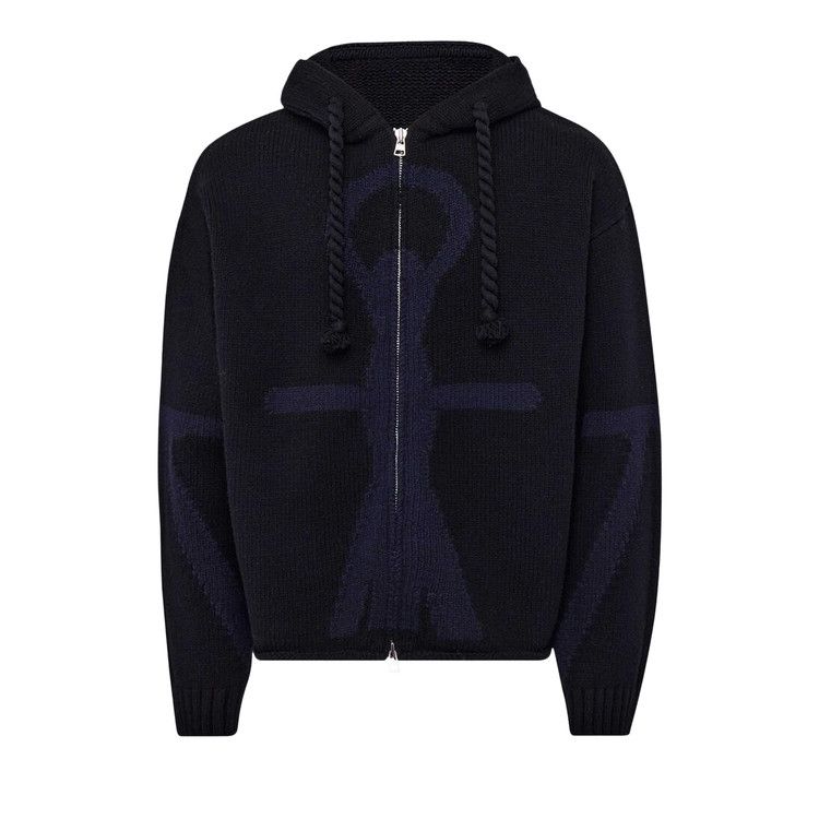 

Худи JW Anderson Zip Up Anchor Hoodie, Black/Navy
