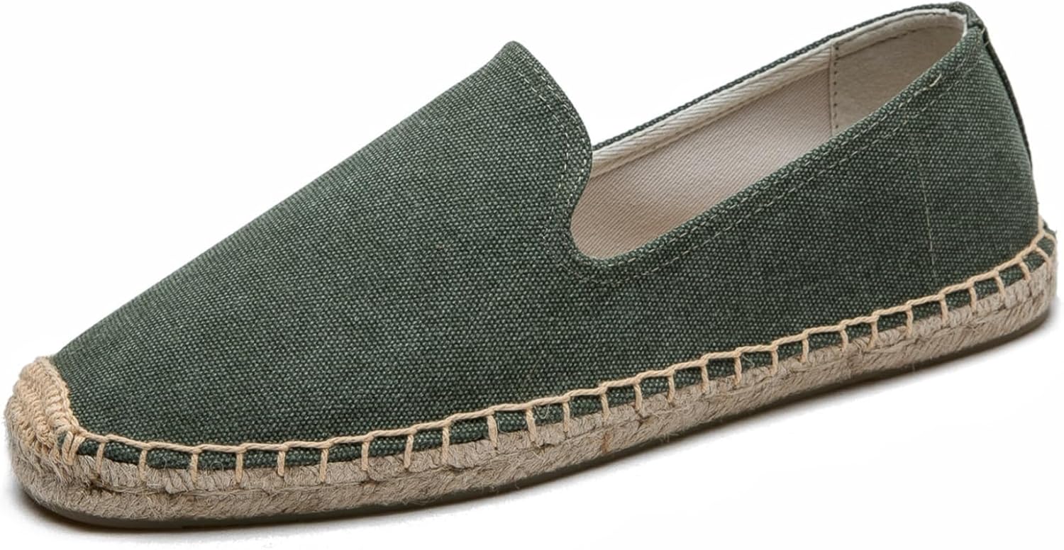 

Мужские повседневные и удобные льняные веганские холщовые туфли, мужские лоферы, с противоскользящей подошвой, подходящие для любого случая летом, весной и осенью Eobzunu, зеленый