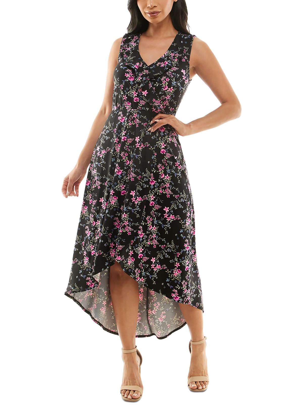 

Женское платье макси с цветочным принтом BCX, цвет black floral