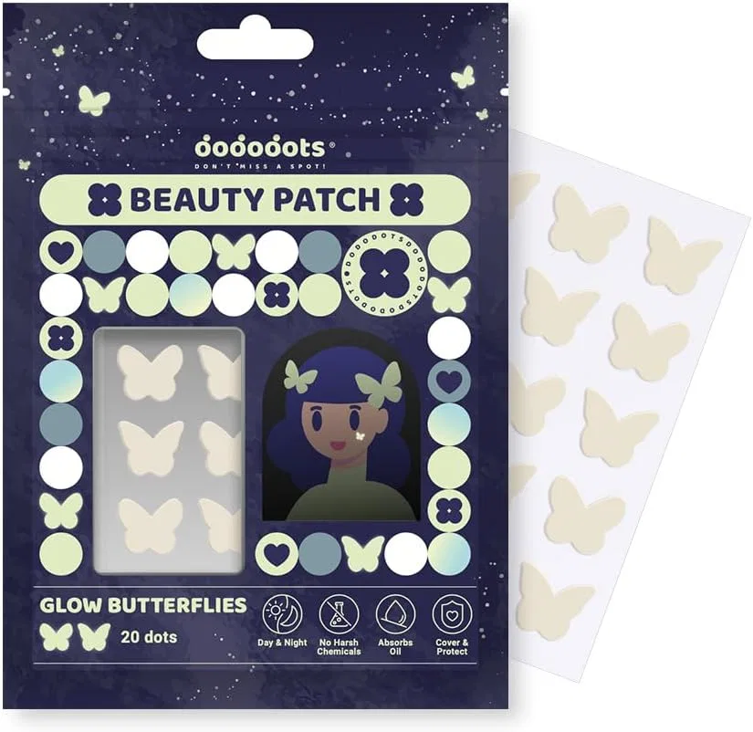 Патчи для лица гидроколлоидные с дизайном бабочки Dododots, 20 шт