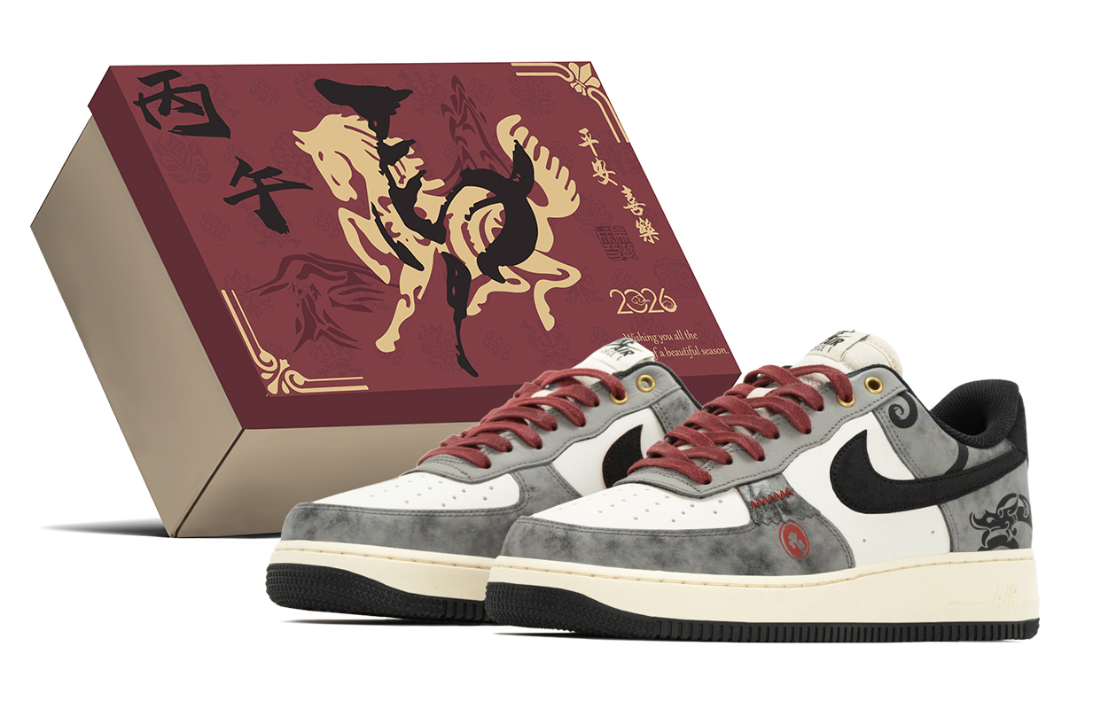 

Кроссовки Air Force 1 Box, кольцо из нефрита с драконьим узором, износостойкие, нескользящие, низкие, для скейтбординга, мужские Nike, черный серый