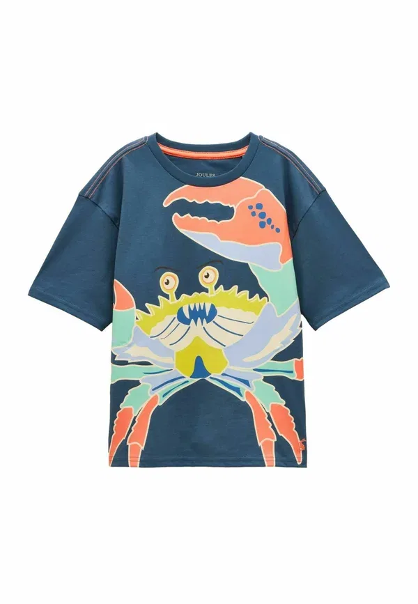 Футболка Joules Archie Regular Fit с принтом, темно-синяя