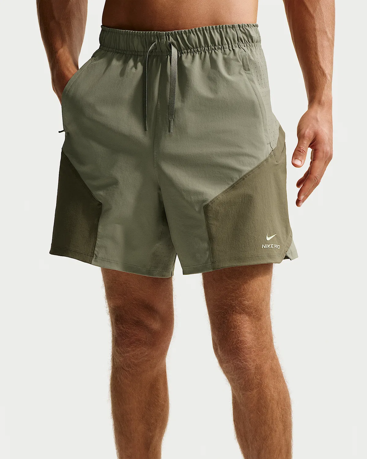 Мужские шорты Nike Pro Training Dri-FIT ADV 6", Light Army/Medium Olive/Light Liquid Lime — фото 2