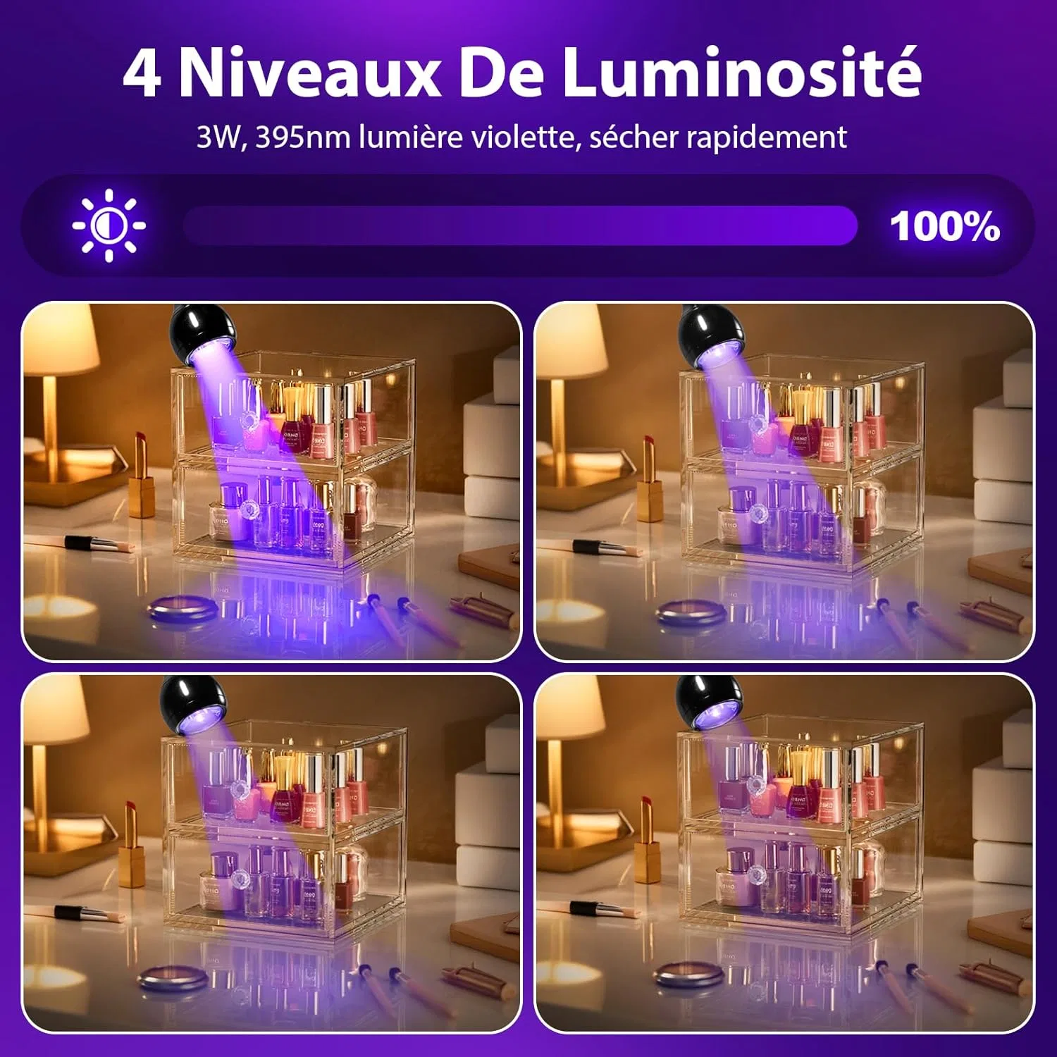 Мини УФ/LED лампа для гель-лака 5 Вт с зажимом Elalove — фото 4