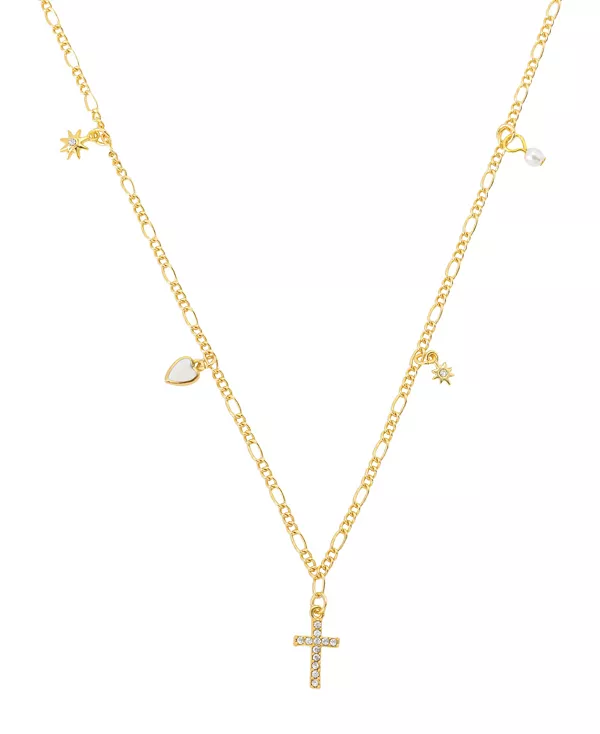 

Позолоченное ожерелье с подвеской в виде хрустального креста Unwritten, gold