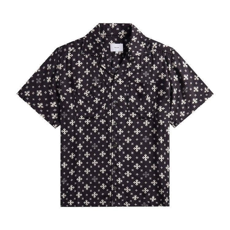 

Рубашка Rhude Cross Bandana Rayon Shirt, Black/White