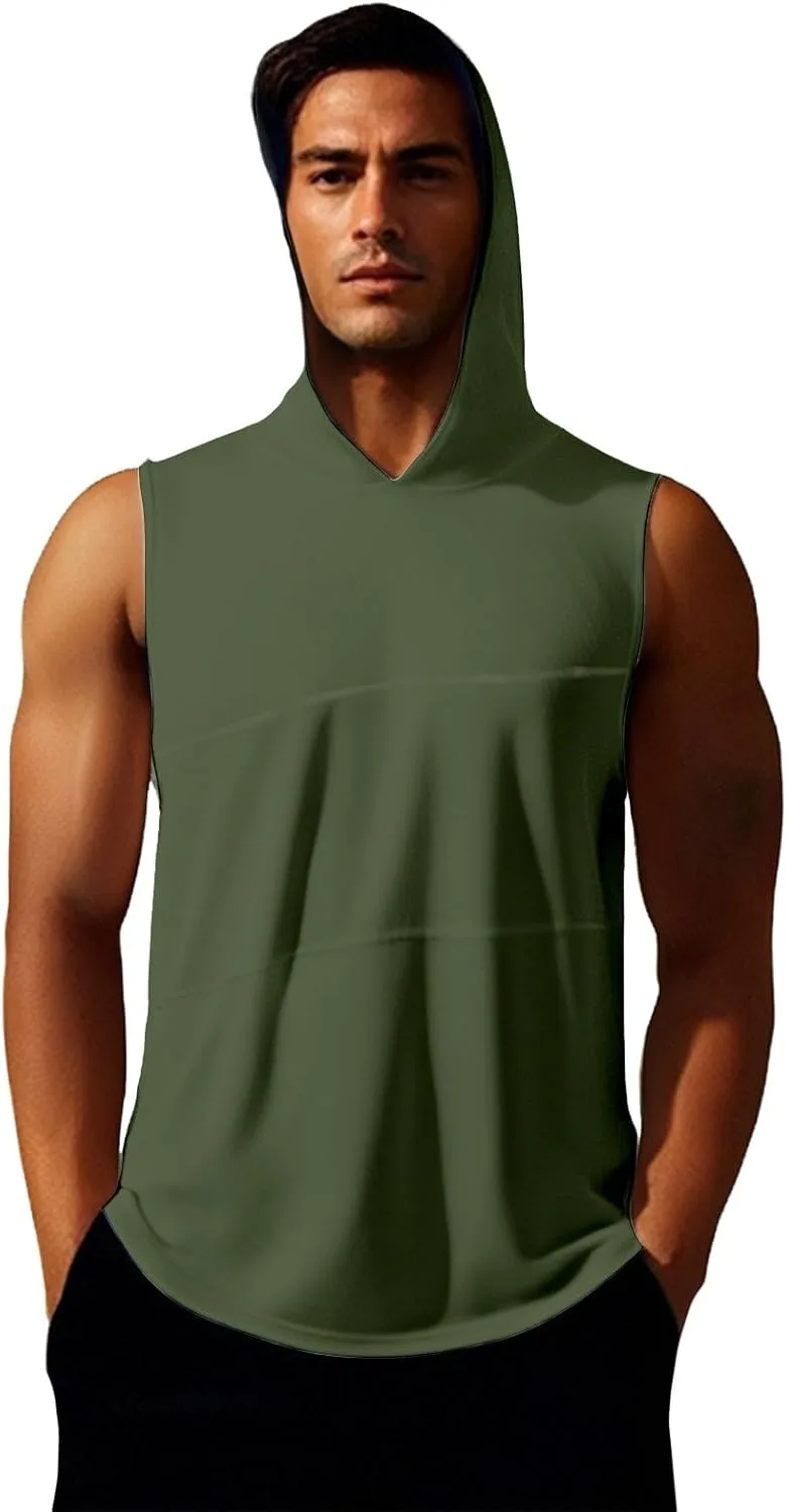 

Мужская компрессионная майка с капюшоном для тренировок