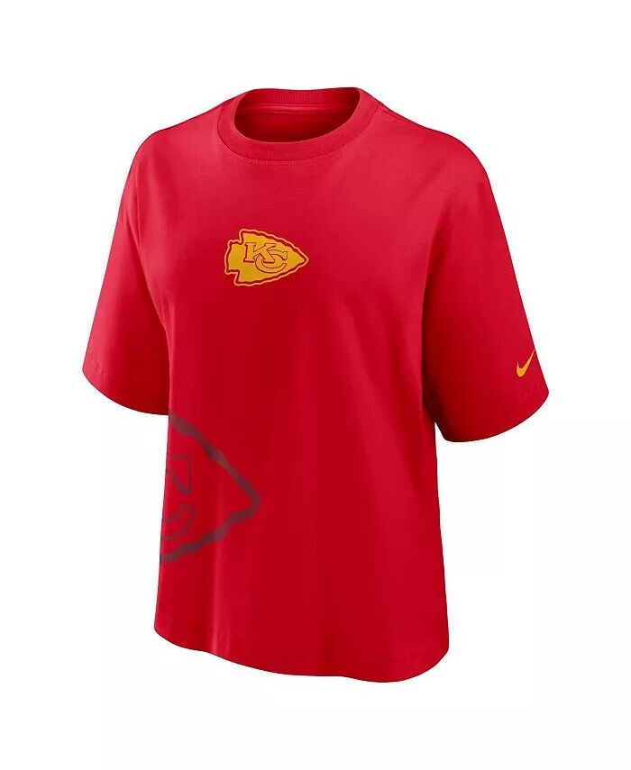 Женская красная футболка Kansas City Chiefs свободного кроя Nike — фото 3