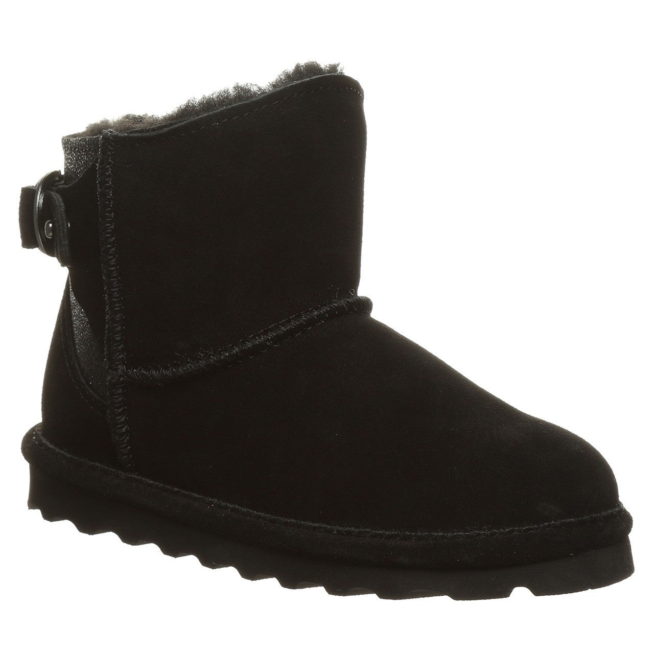 Ботинки Bearpaw Betty женские черные замшевые с круглым носком на шерстяной подкладке