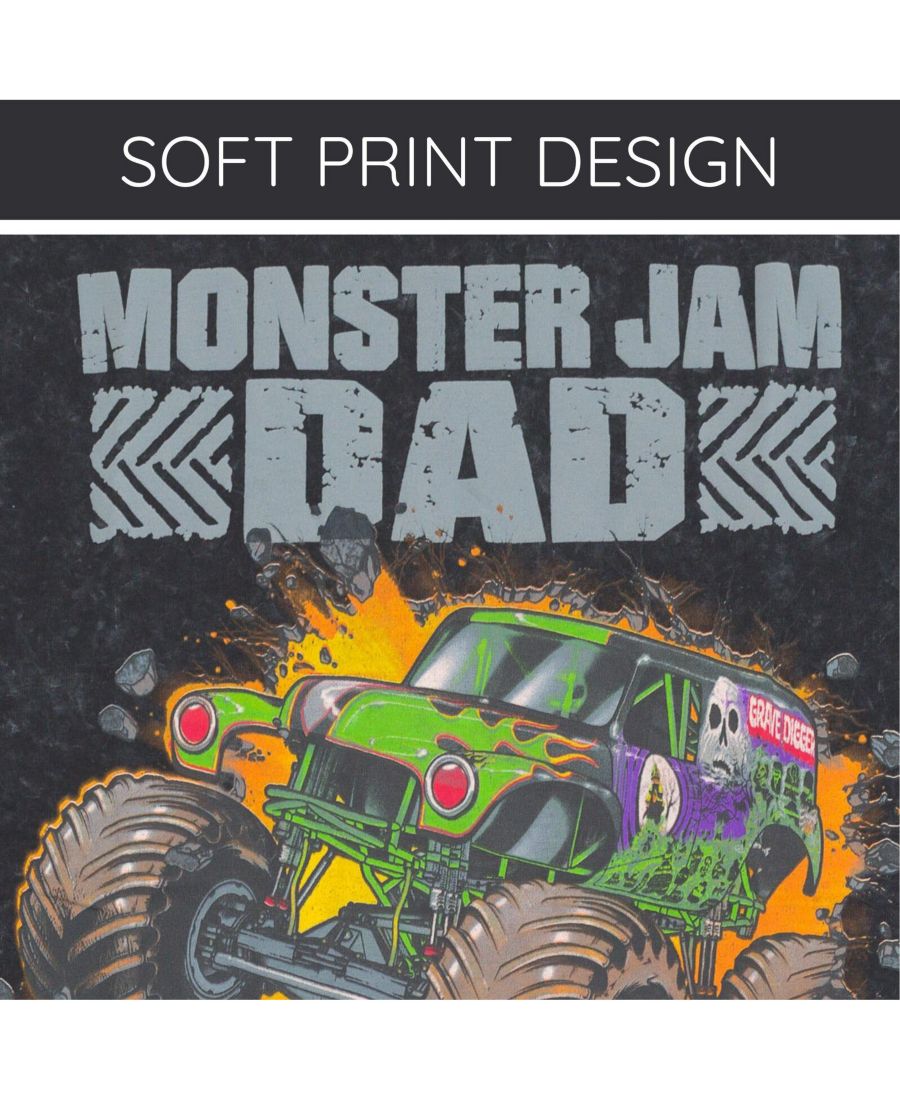 Детская футболка в винтажном стиле для всей семьи Monster Jam, Black, mens — фото 3