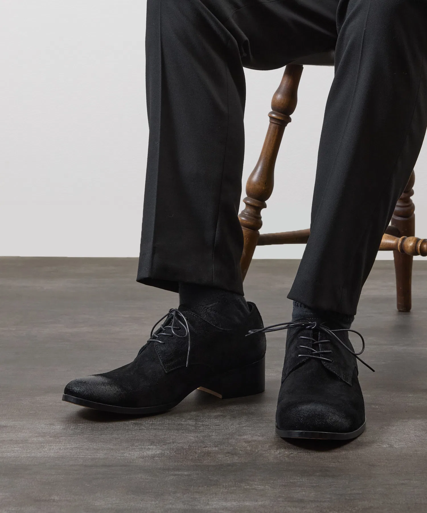 Мужские кожаные туфли PADRONE BL DERBY SHOES — фото 4