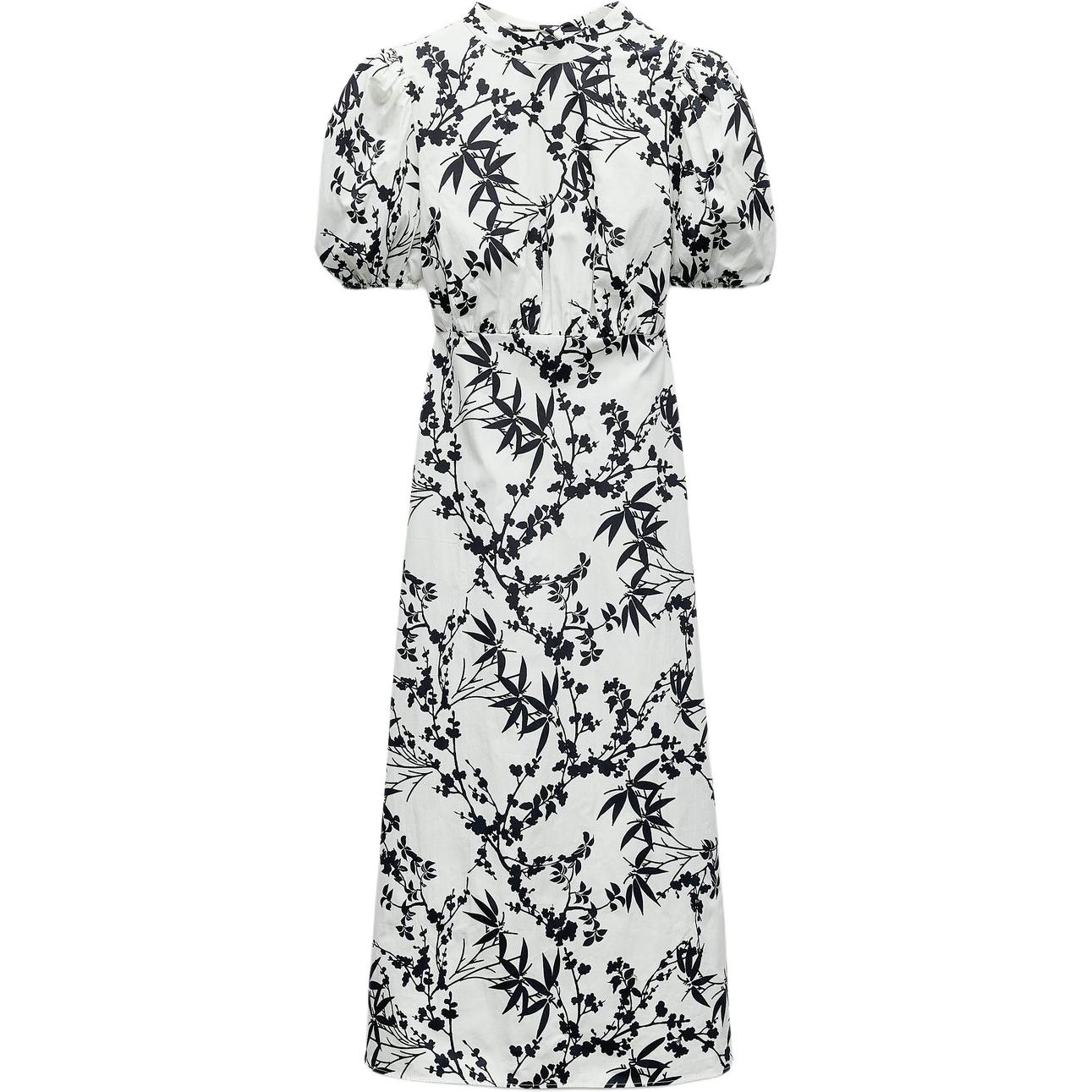 

Короткое платье с короткими рукавами женское белое/черное ZARA