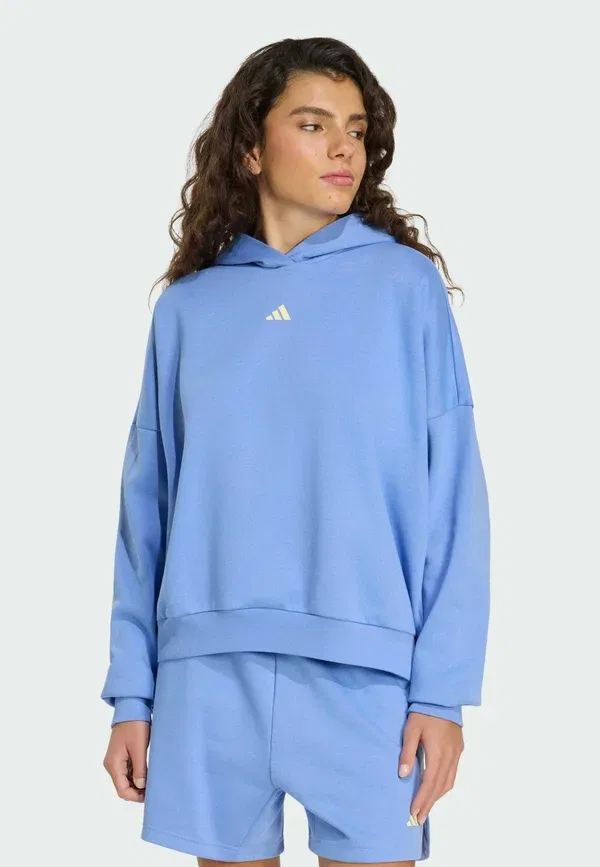 Толстовка с капюшоном Adidas Sportswear 3 Stripes Studio, синий фьюжн — фото 2