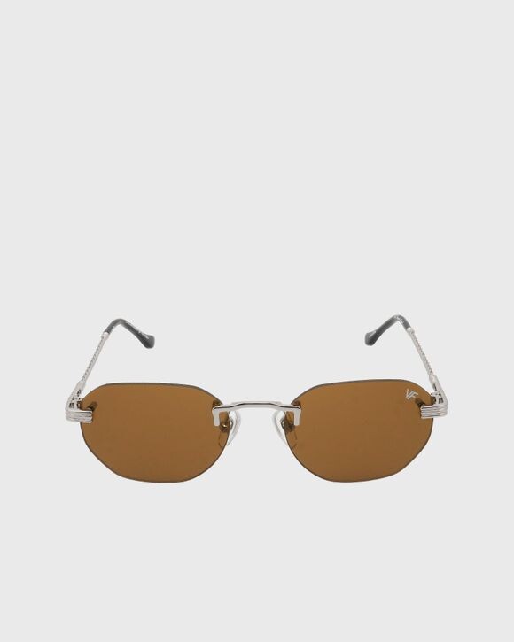 

Солнцезащитные очки Vintage Frames Detroit Player Drill Mount 24Kt White Gold, цвет white gold/brown