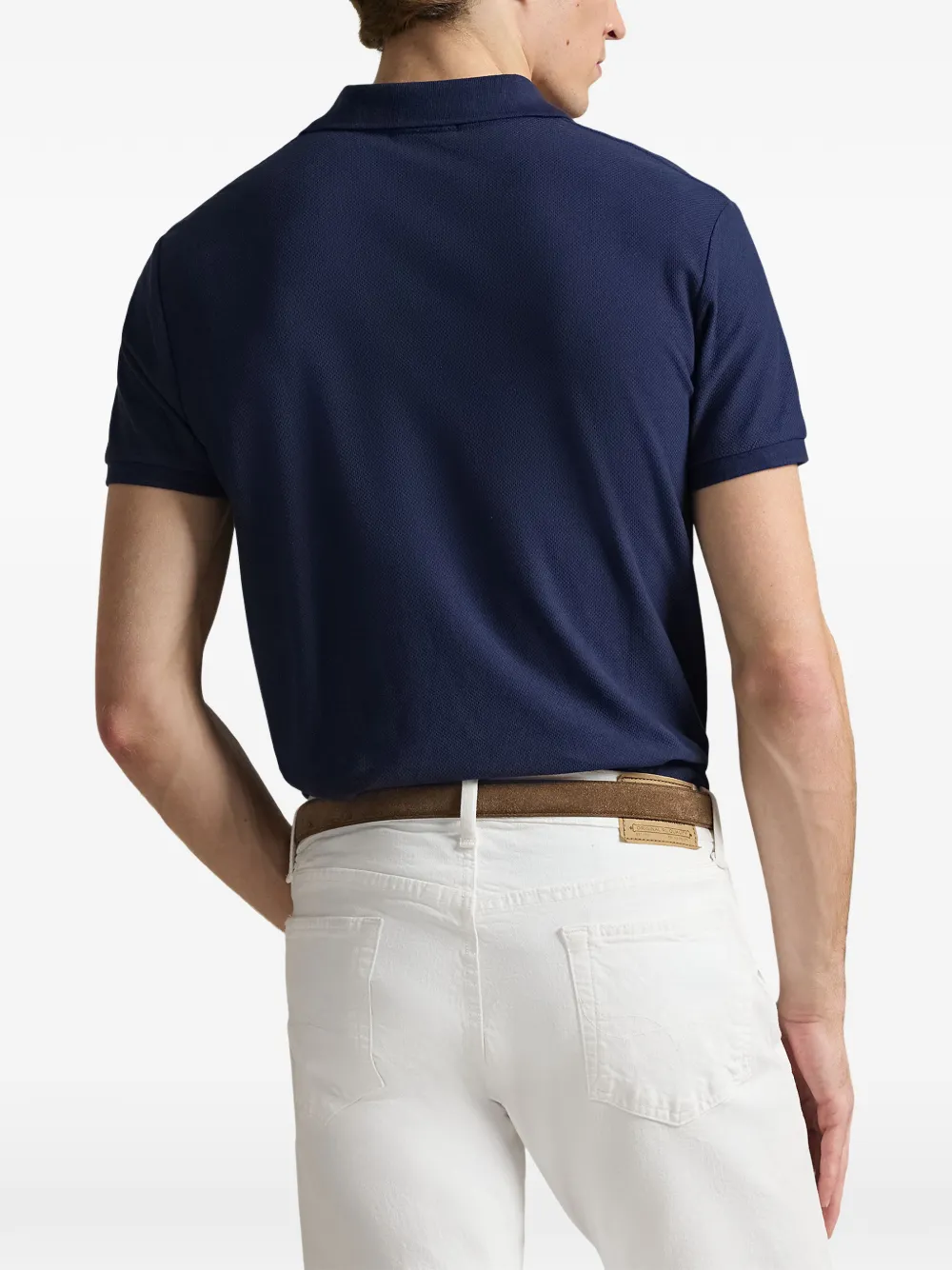 Рубашка-поло с короткими рукавами на пуговицах Polo Ralph Lauren, синий — фото 4
