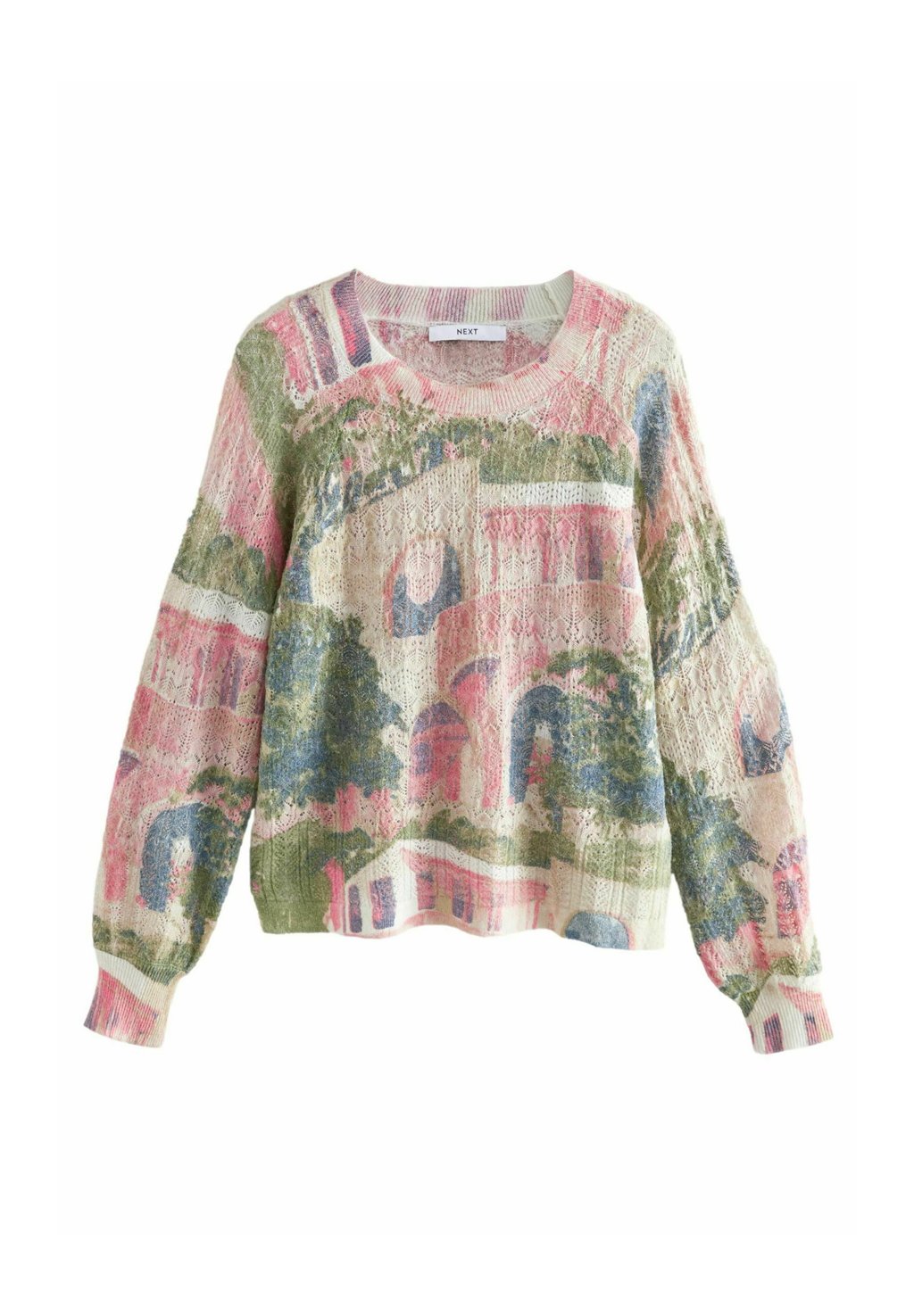 

Джемпер PRINTED CREW NECK FINE Next, розовый
