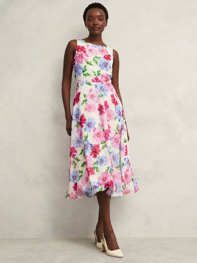 

Миниатюрное платье миди в цветочек от карли Hobbs, цвет Ivory Multi