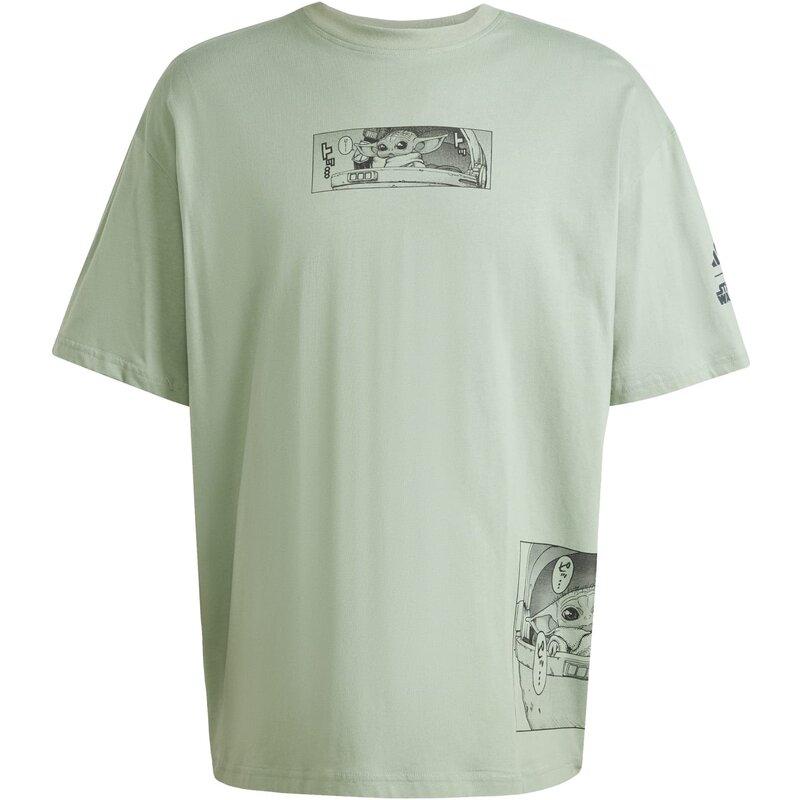 

Рубашка Звездные войны Мандалорец свободного кроя Adidas, цвет silgrn