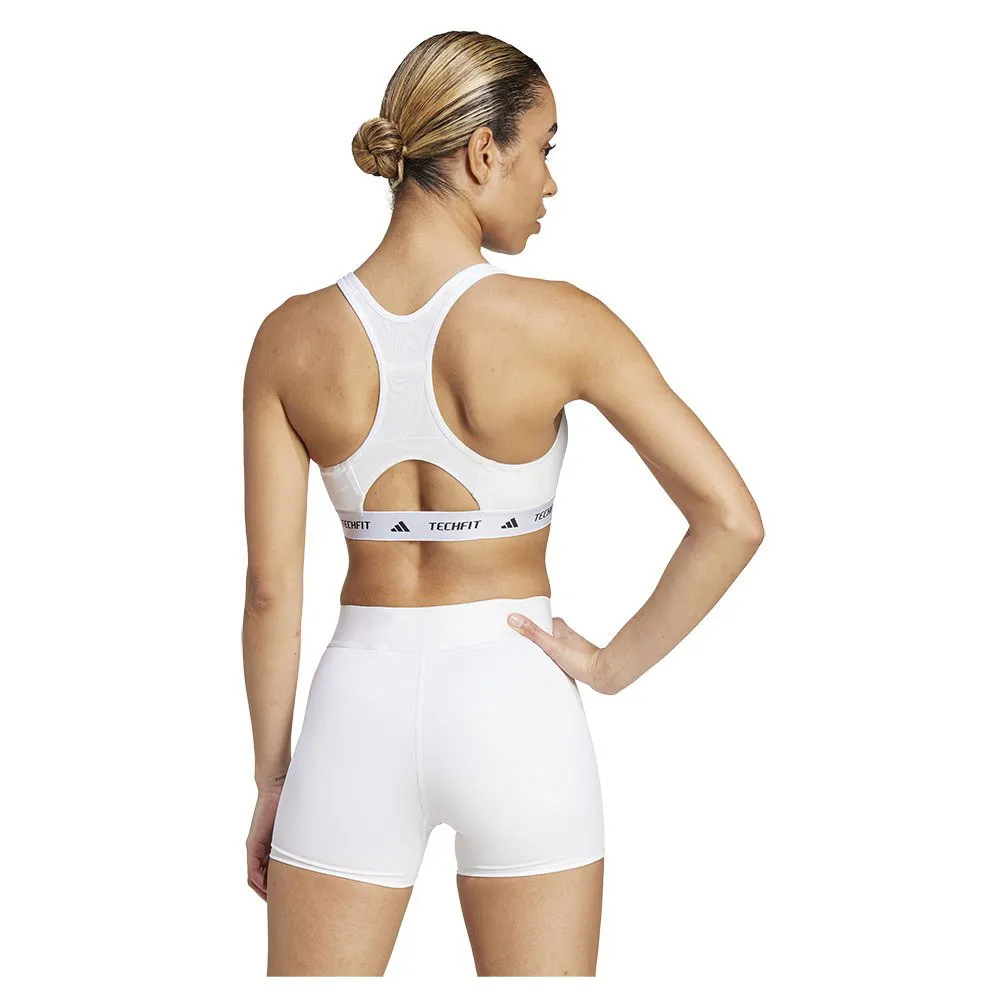 Спортивный бюстгальтер adidas Techfit Medium Medium Impact, белый — фото 2