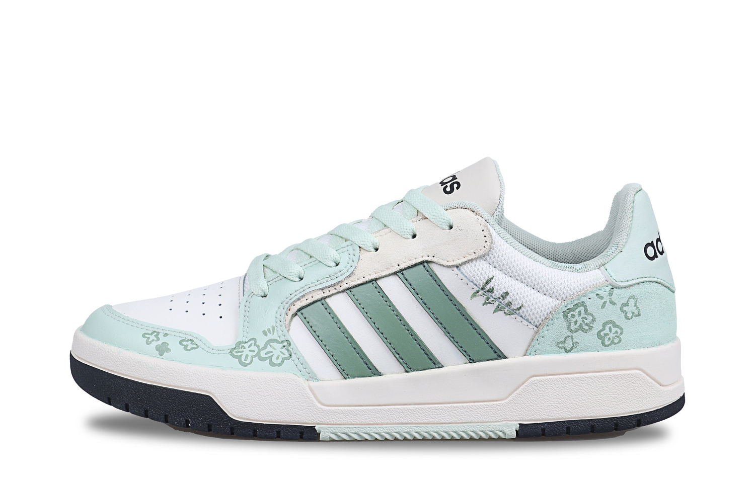 Adidas Neo Кроссовки для скейтбординга Entrap Coverage Balance Low top, унисекс, белый с зелеными вставками — фото 3