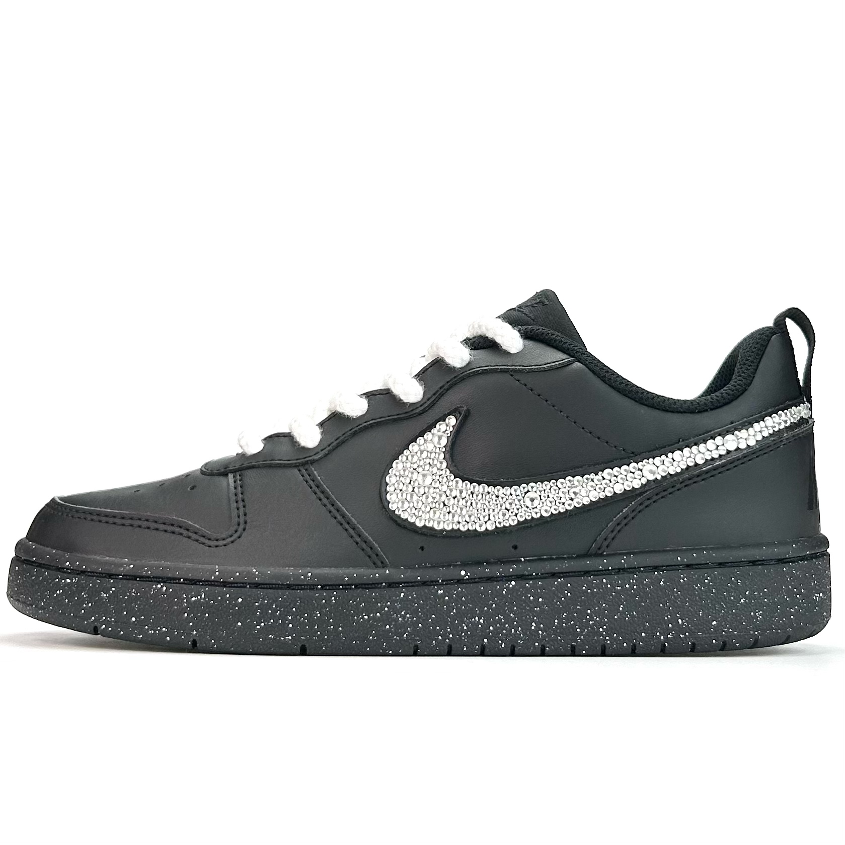 

Nike Детские кроссовки для скейтбординга Court Borough Sparkling Galaxy Low Top, черные, для подростков
