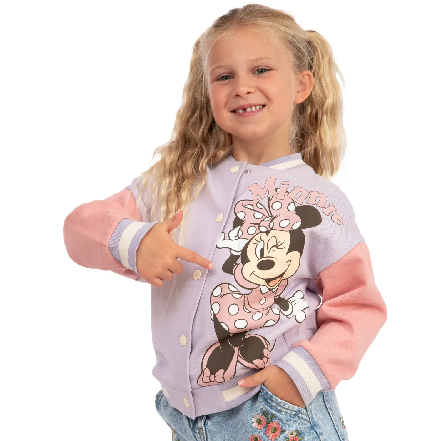 Детская бомбер-куртка Minnie Mouse Disney, фиолетовый — фото 4
