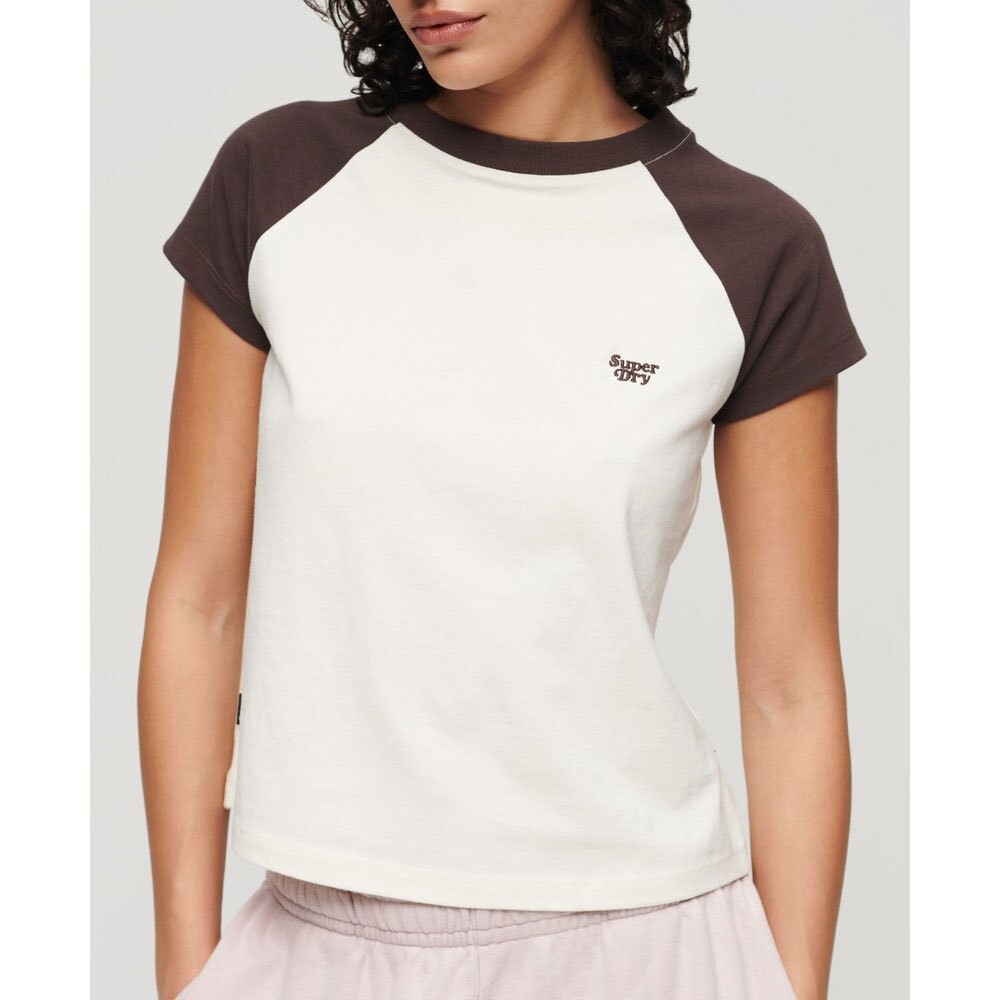 

Футболка с коротким рукавом Superdry Essential Logo Raglan, бежевый