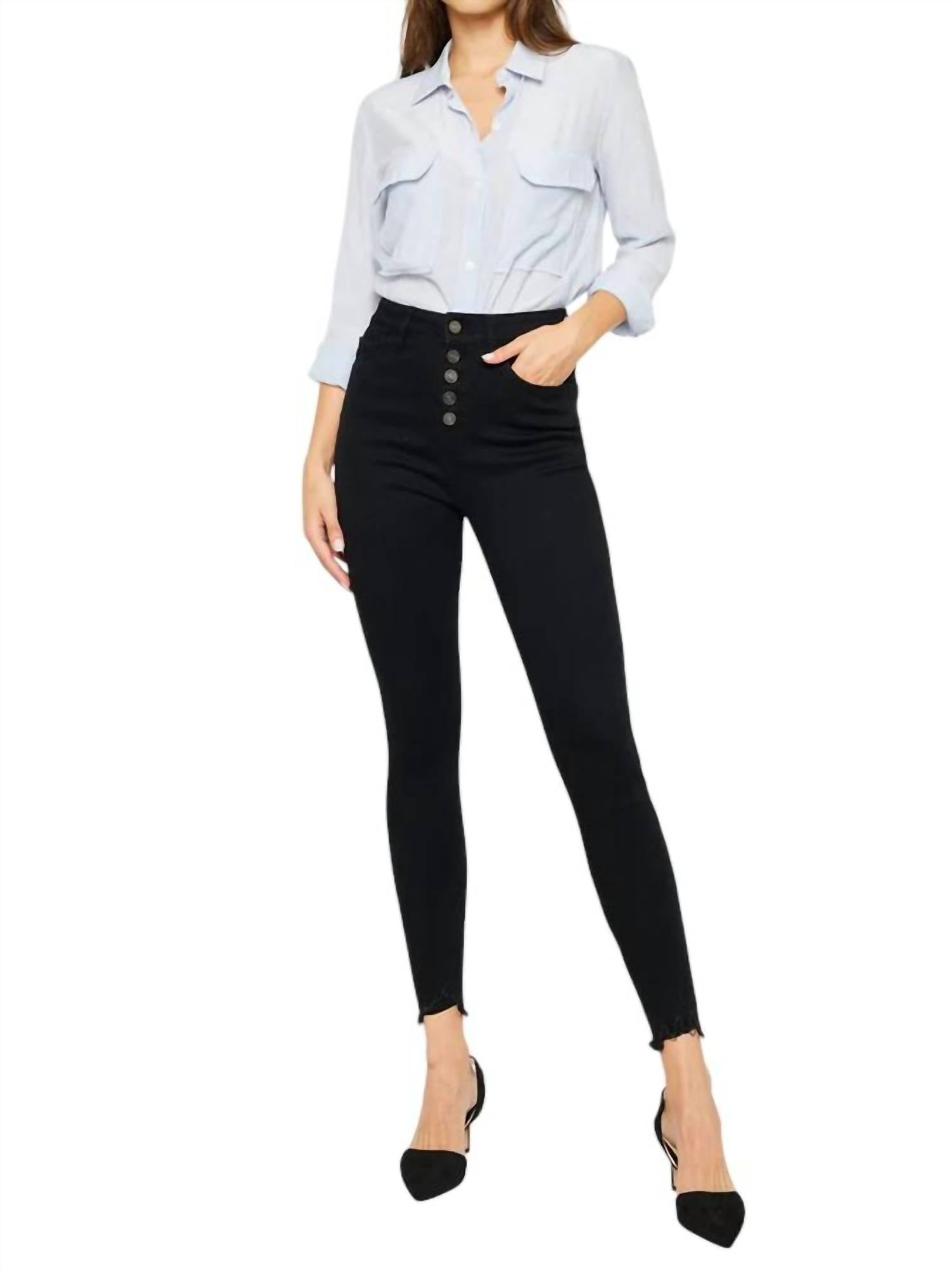 

Джинсы Greyson High Rise Super Skinny черного цвета KanCan