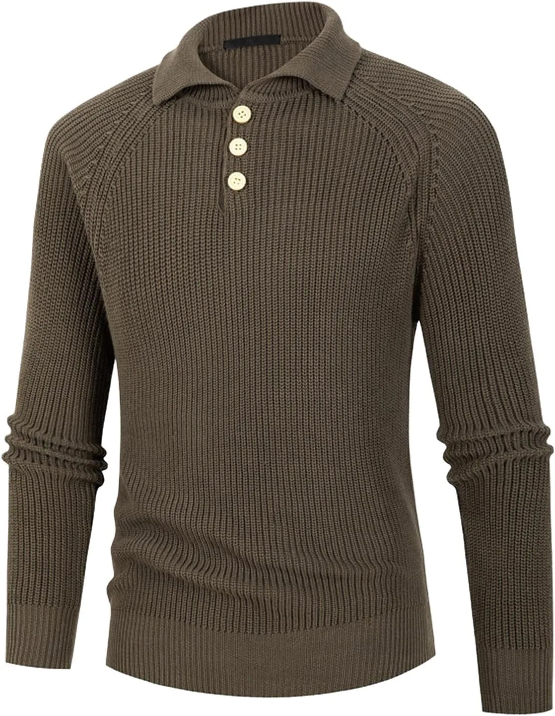 

Мужской кардиган с четвертной застежкой и лацканом