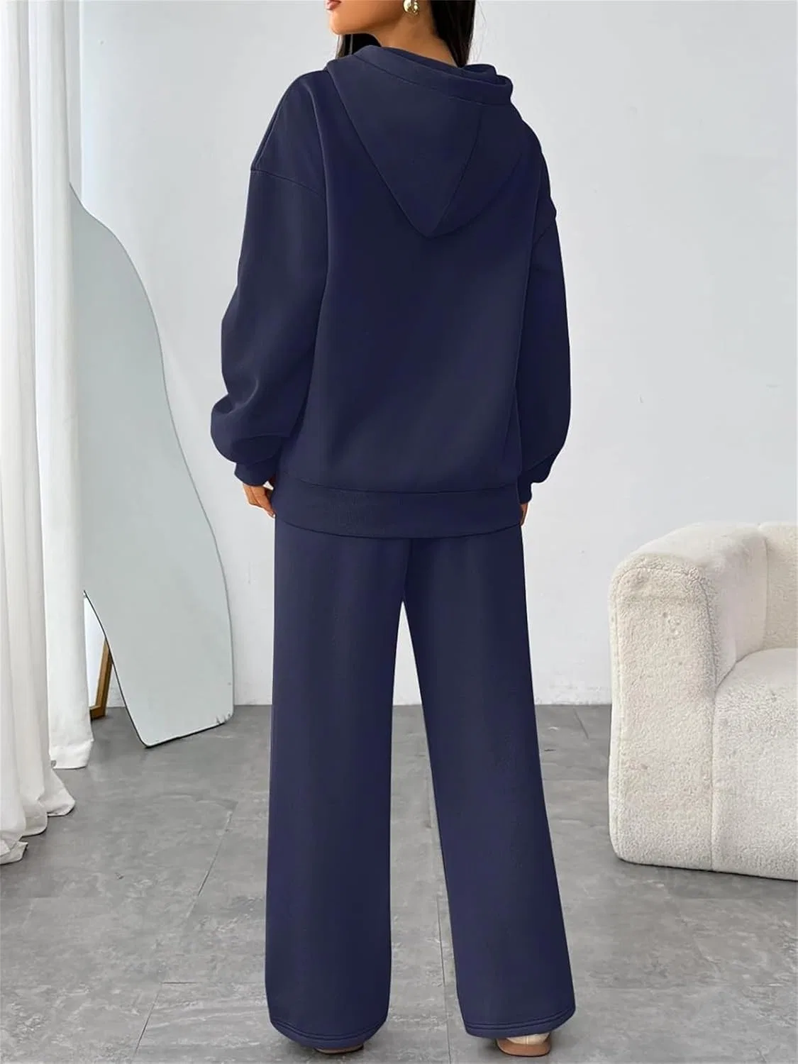 Спортивный костюм из толстовки и широких брюк, Light Gray — фото 3