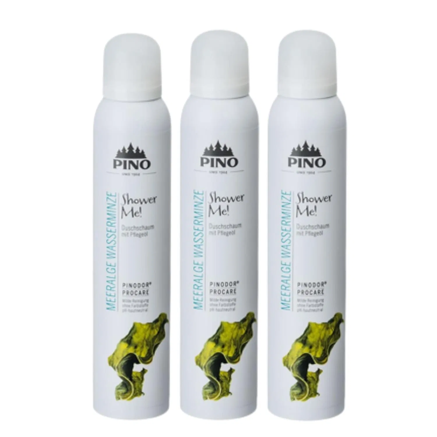 Пена для душа Pino Shower Me Sea Algae Water Mint, 3 x 200 мл Pinofit