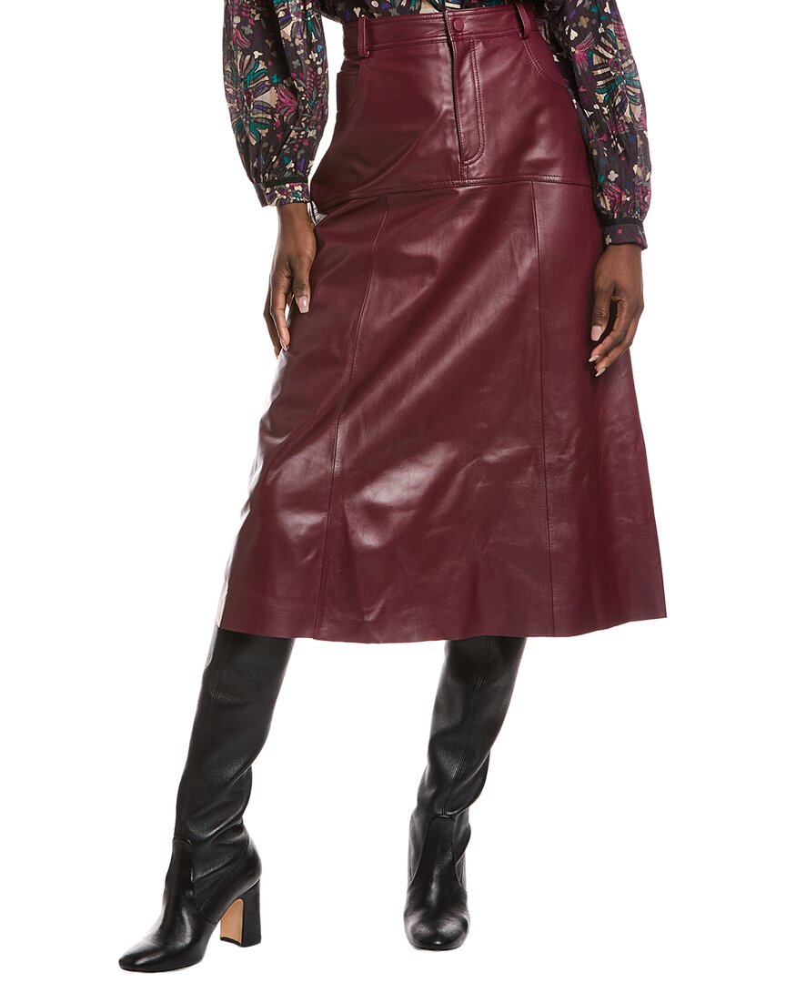 

Бренд ba&sh Кожаная юбка Assia, красный