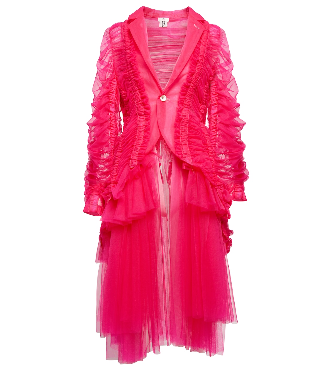 

Платье-блейзер из тюля с рюшами Noir Kei Ninomiya, розовый