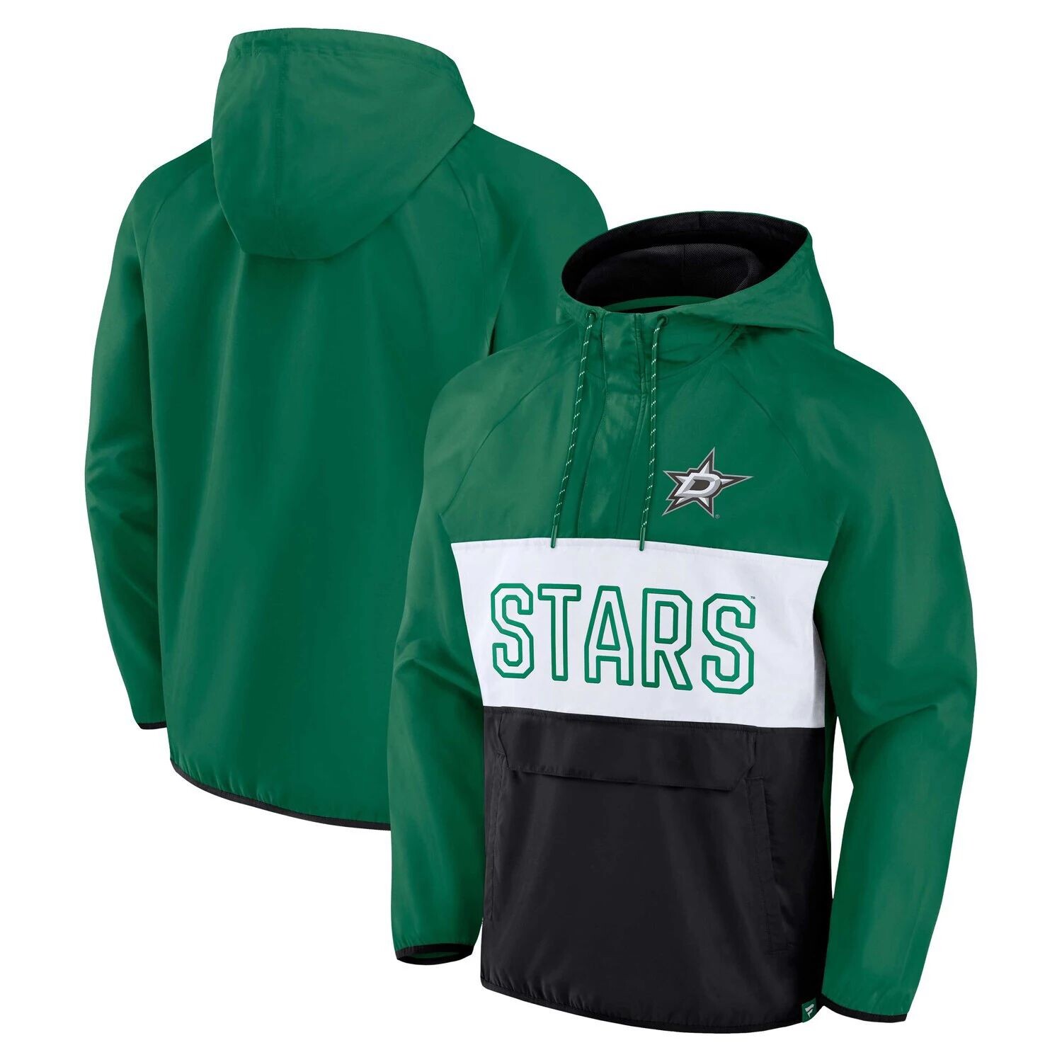 

Мужской фирменный анорак Kelly Green/Black Dallas Stars Backhand Shooter Defender Anorak Толстовка с капюшоном и молнией на четверть Fanatics