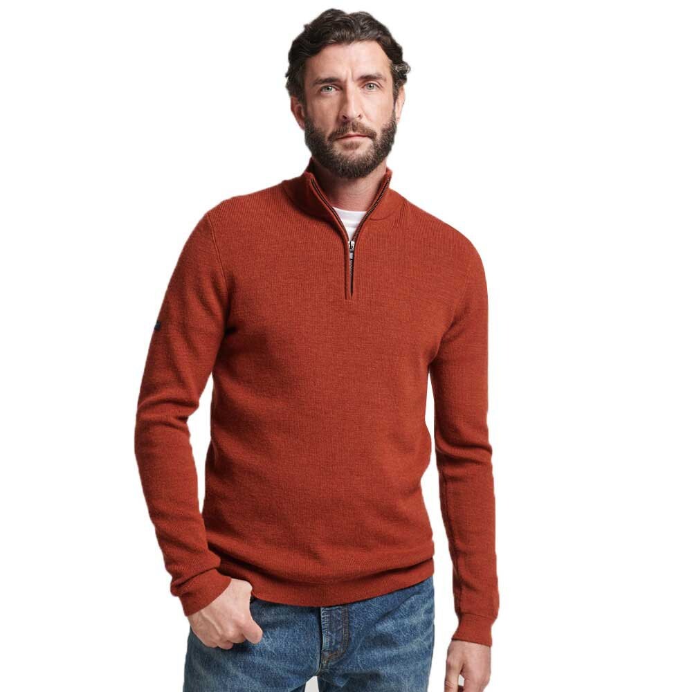 

Свитер Superdry Studios Merino Henley, коричневый