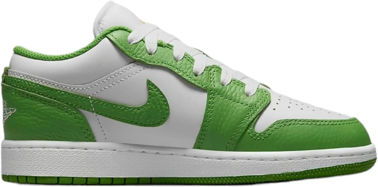 Кроссовки Nike Air Jordan 1 Low для девочек, белый/зеленый — фото 2