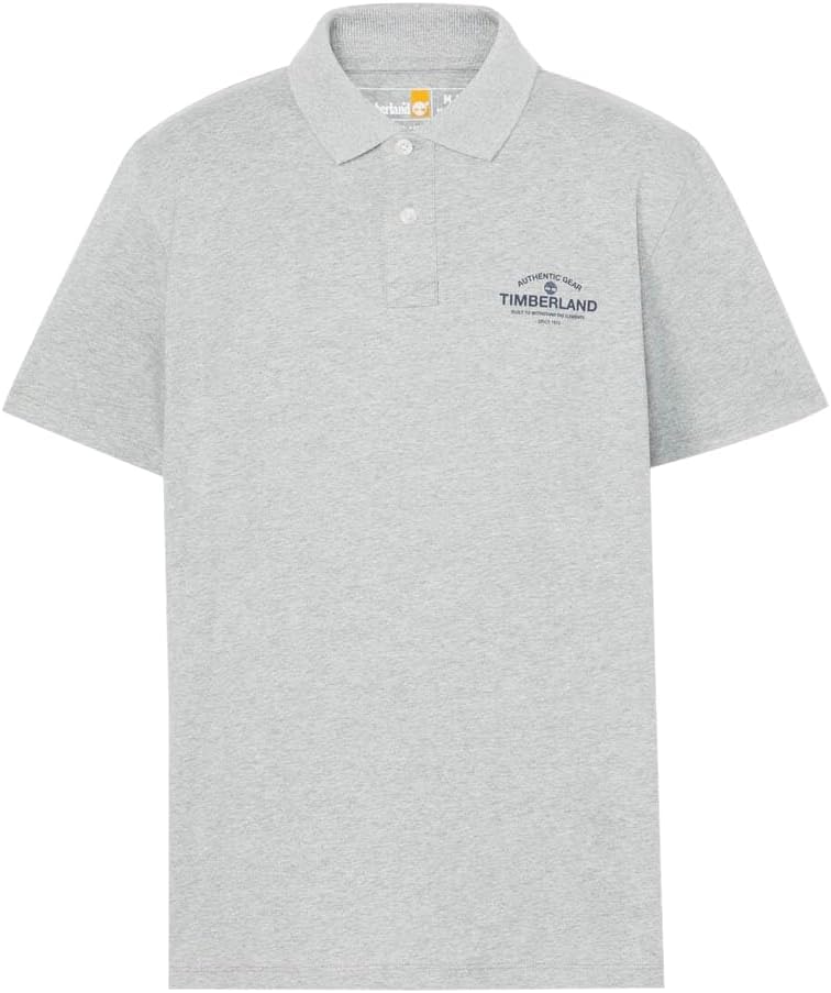 

Мужская поло-рубашка Timberland с коротким рукавом и логотипом, серый
