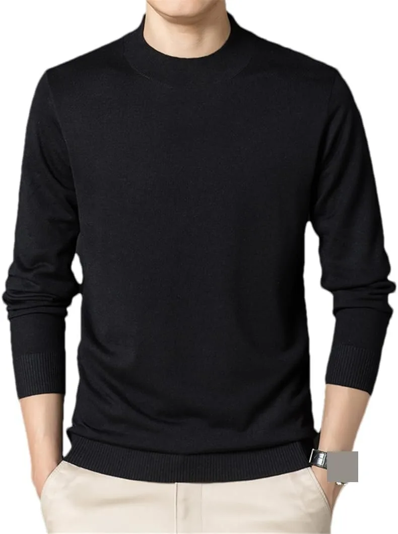 

Мужской мягкий вязаный полуводолазный свитер с длинным рукавом