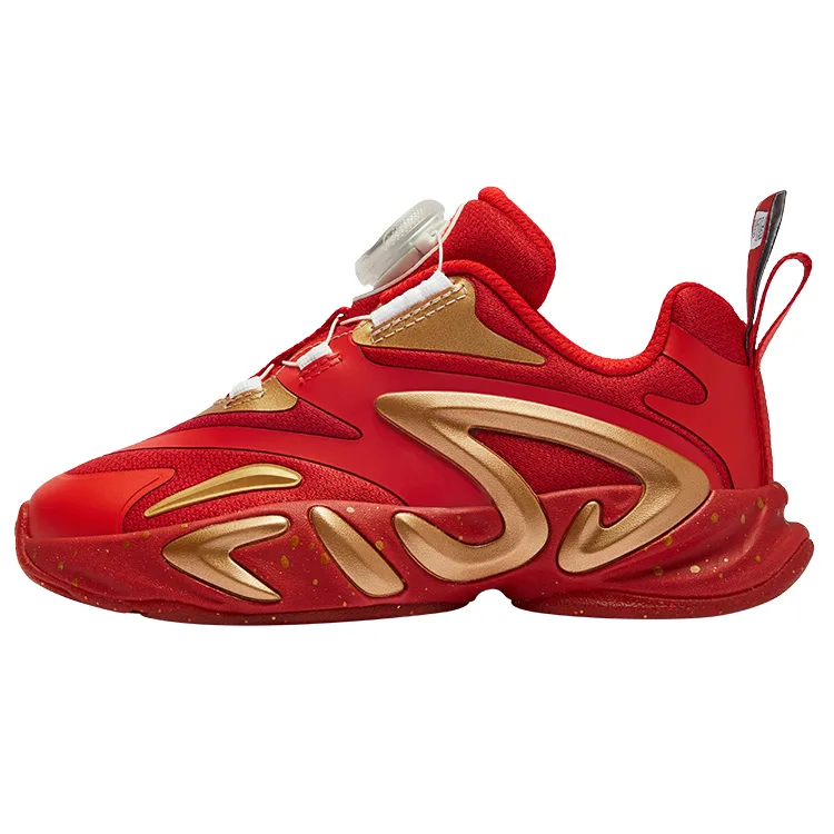 FILA KIDS Детские кроссовки BOA Abrasion Resistant Low top для детей 3-7 лет, красные с золотым